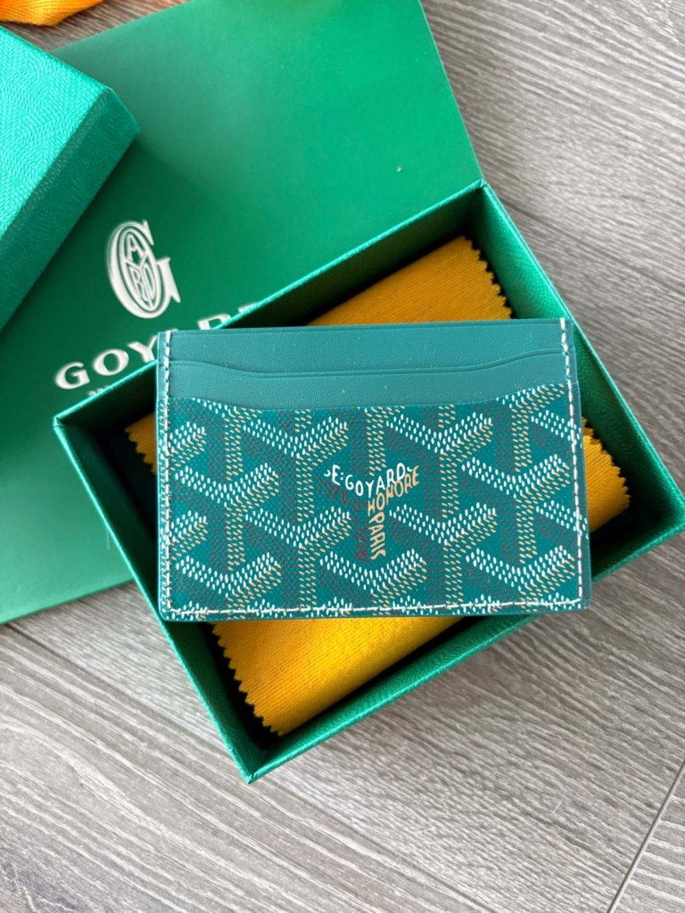 NEW Green Goyard Saint Sulpice Wallet Card Case